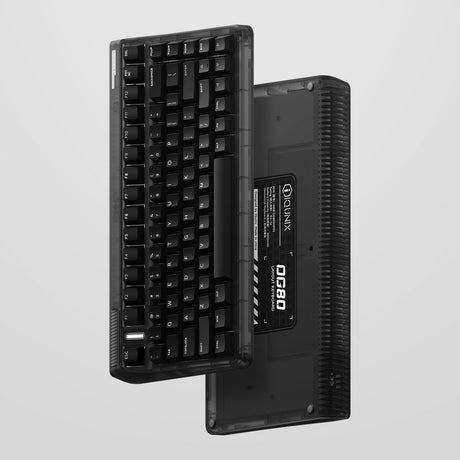 Iqunix OG80 Dark Side kabellose mechanische Tastatur (schwarz, US-Layout (QWERTZ), Gateron-Rot, 80 % (TKL), RGB-LEDs, Hot-Swap-fähig, PBT, 2,4 GHz | Bluetooth 5.1 | USB-C)