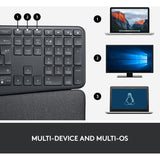 Logitech K860 Ergo-Tastatur (schwarz, 100 %, Bluetooth, US-internationale ISO)
