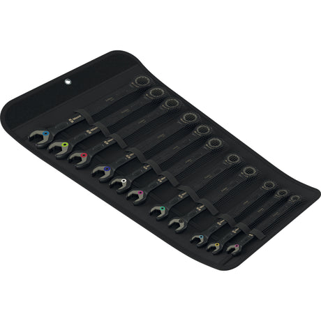 Wera 6000 Joker Black Edition 11 Set 1 Ringmaul-Ratschenschlüsselsatz, 11-teiliger Schraubenschlüssel (schwarz)