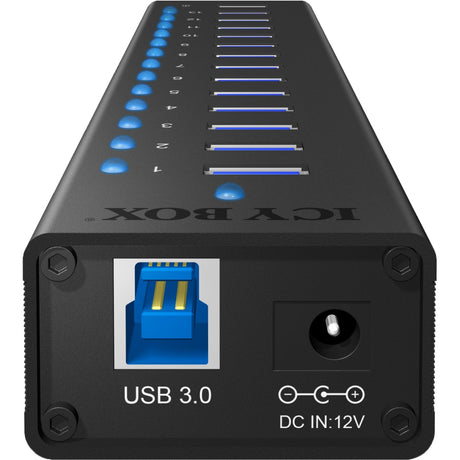 Icy Box ib-ac6113 USB-Hub (schwarz, 13x USB 3.0, 1x USB-Ladeanschluss)