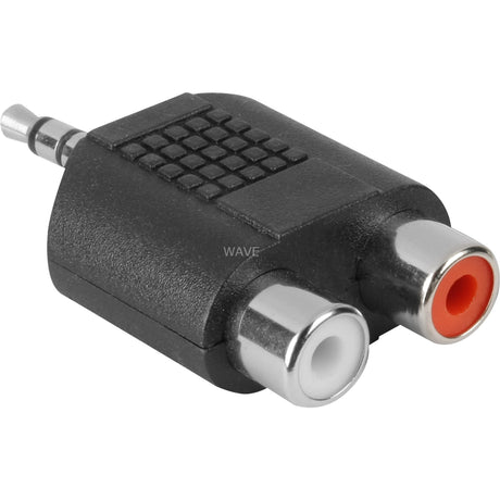 Goobay Adapter 3,5mm Klinke > 2x Tulip (schwarz, Stereo)