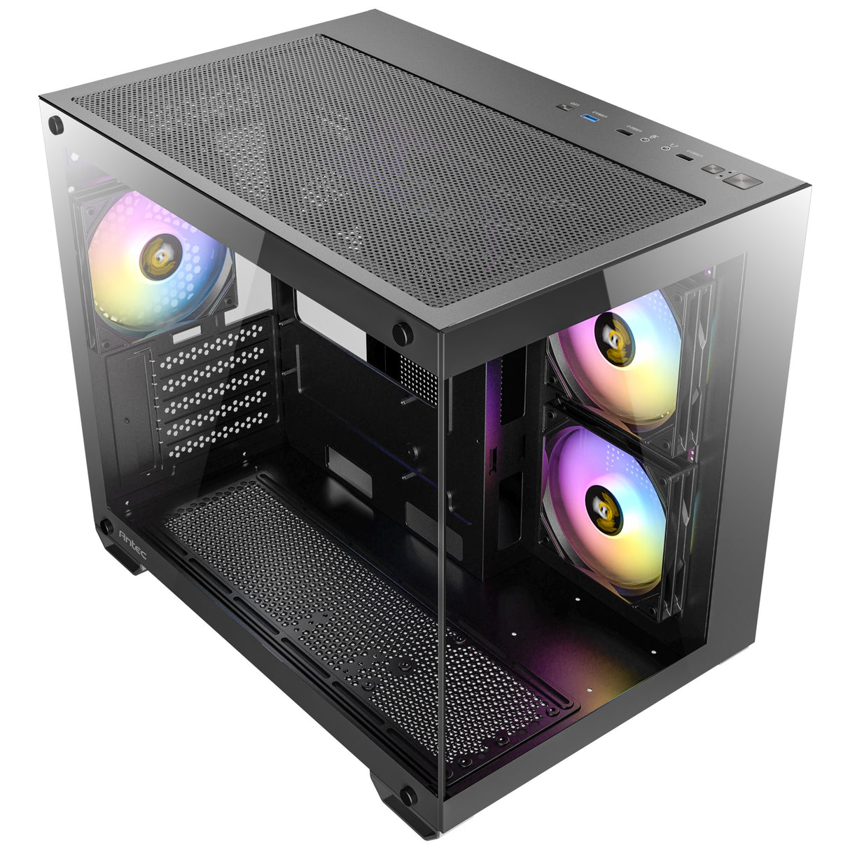 Antec cx600m argb Mini-Tower-Gehäuse (schwarz | 3x USB-A | gehärtetes Glas)
