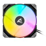 Sharkoon Rebel F50 pwm RGB Gehäuselüfter (schwarz, 120 x 120 x 25 mm)