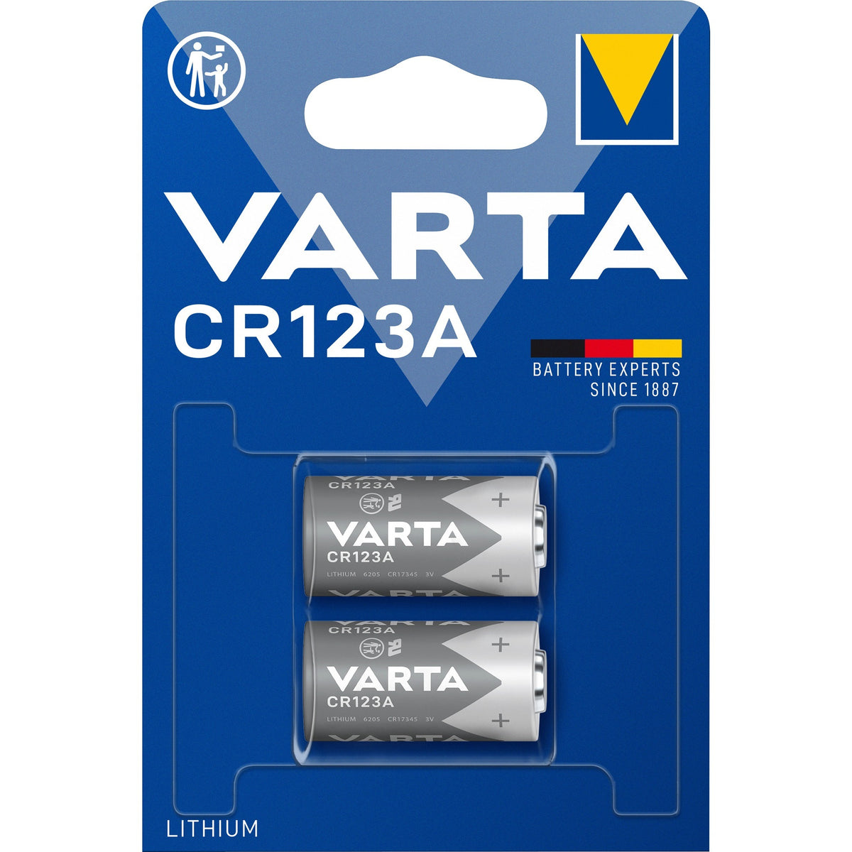 Varta Lithium-Zylinderbatterie CR123A (2 Stück)