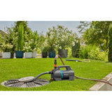 Gardena besproeiingspomp 5200 silent set met slang en aanzuigunit (donkergrijs turquoise, 09085-20 | pomp | 20 m slang | 3,5 m aanzuigunit)