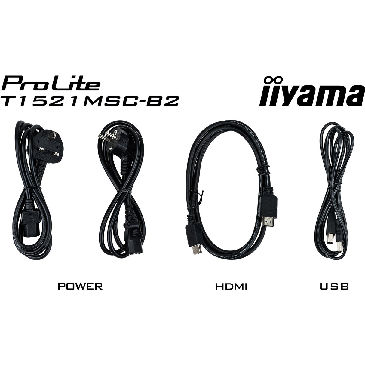 Iiyama Prolite T1521MSC-B2 15 Touchscreen-Monitor (schwarz, HDMI, VGA, USB-B)