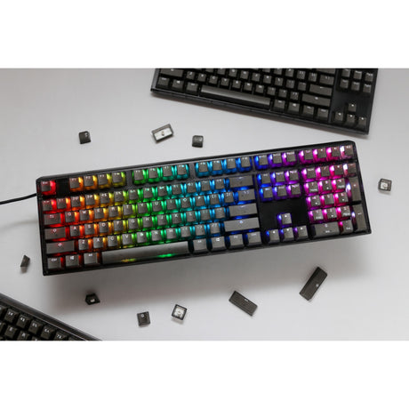 Mechanische Tastatur Ducky One 3 Aura RGB (Schwarz, US-Layout (QWERTY), Cherry MX Brown, 100 %, ABS Double Shot, Hot Swap)
