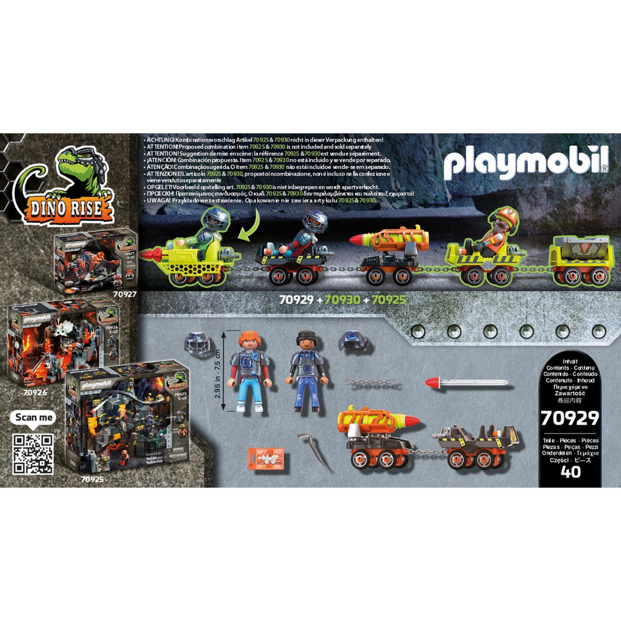 Playmobil Dino Rise – Dino-Mine, Raketenkart, Konstruktionsspielzeug (70929)