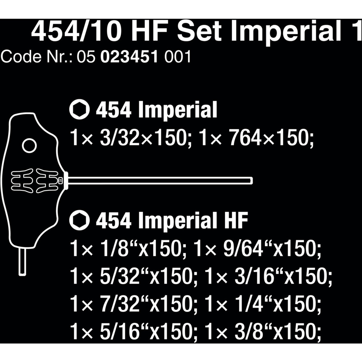 WAA 454 10 HF SET IMPERIAL 1 STIFT KEYS SET T-GREE BAR H