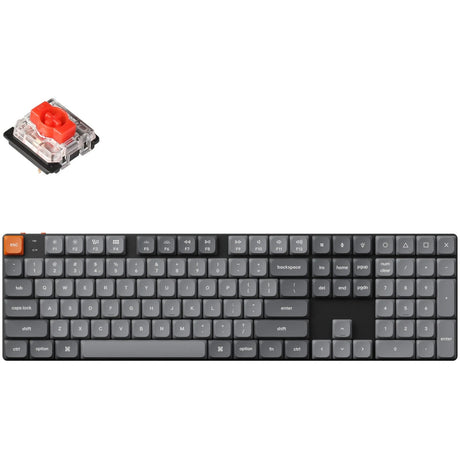 Keychron K5 Max-B1 RGB mechanische Tastatur (schwarz, US-Layout (QWERTY), Gateron Low Profile 2.0 mechanisch rot, 100 %, RGB-LEDs, Double-Shot PBT, 2,4 GHz | Bluetooth 5.1 | USB-C)