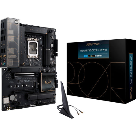 Asus proart b760-creator wifi socket 1700 moederbord (zwart brons, raid, 2.5 gb-lan, gb-lan, wi-fi 6, bt, sound, atx)