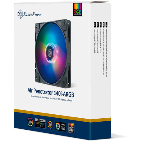 Silverstone Air Penetrator 140i ArGB Gehäuselüfter (schwarz, 139 x 139 x 25 mm, PWM)