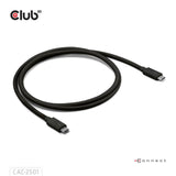 Club 3D Thunderbolt 5 zertifiziertes 8K240Hz-Kabel (schwarz, Daten 80 120 Gbit/s, EPR 240 Watt, 1 Meter)