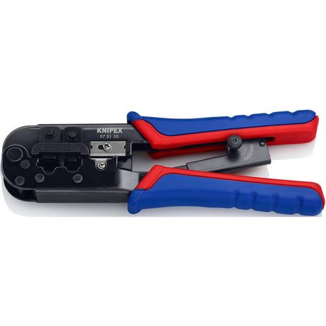 Knipex Crimpzange 97 51 10 sb (blau rot, RJ-11 12 und RJ-45 Stecker)