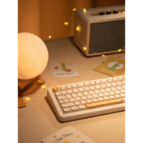 Iqunix zx75 Sunset Ponder kabellose mechanische Tastatur (hellgelb, US-Layout (QWERTY), Iqunix Silent Rose, 75 %, RGB-LEDs, Hot-Swap-fähig, Double-Shot PBT, 2,4 GHz | Bluetooth 5.1 | USB-C)