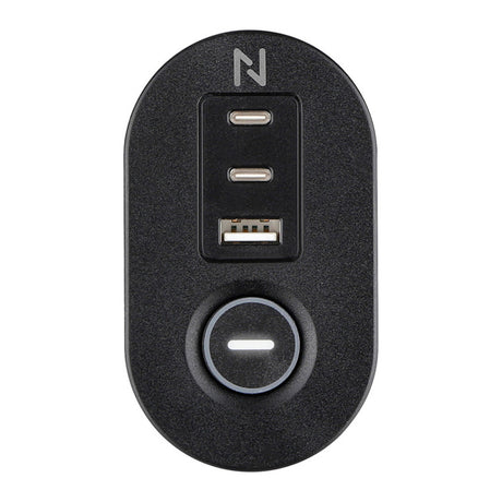 Neomounts DS22-840BL6 Tischsteckdose mit Klemme und USB-C- und USB-A-Anschlüssen – Schnelllade-Steckdosenleiste (schwarz)