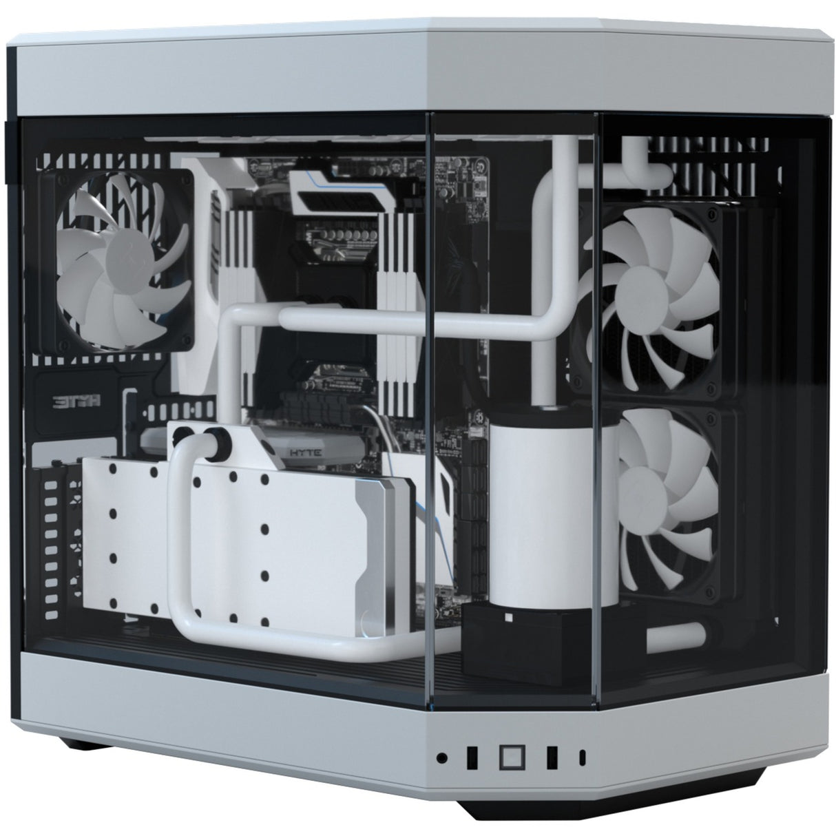 Hyte y60 Midi-Tower-Gehäuse (weiß schwarz | 3x USB-A | gehärtetes Glas)