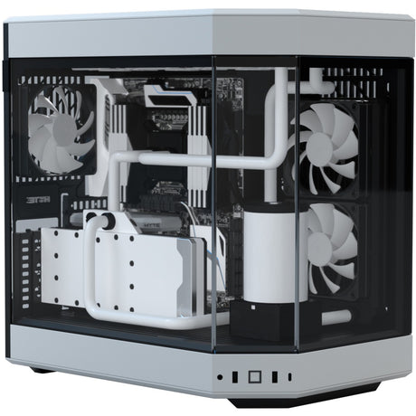 Hyte y60 Midi-Tower-Gehäuse (weiß schwarz | 3x USB-A | gehärtetes Glas)