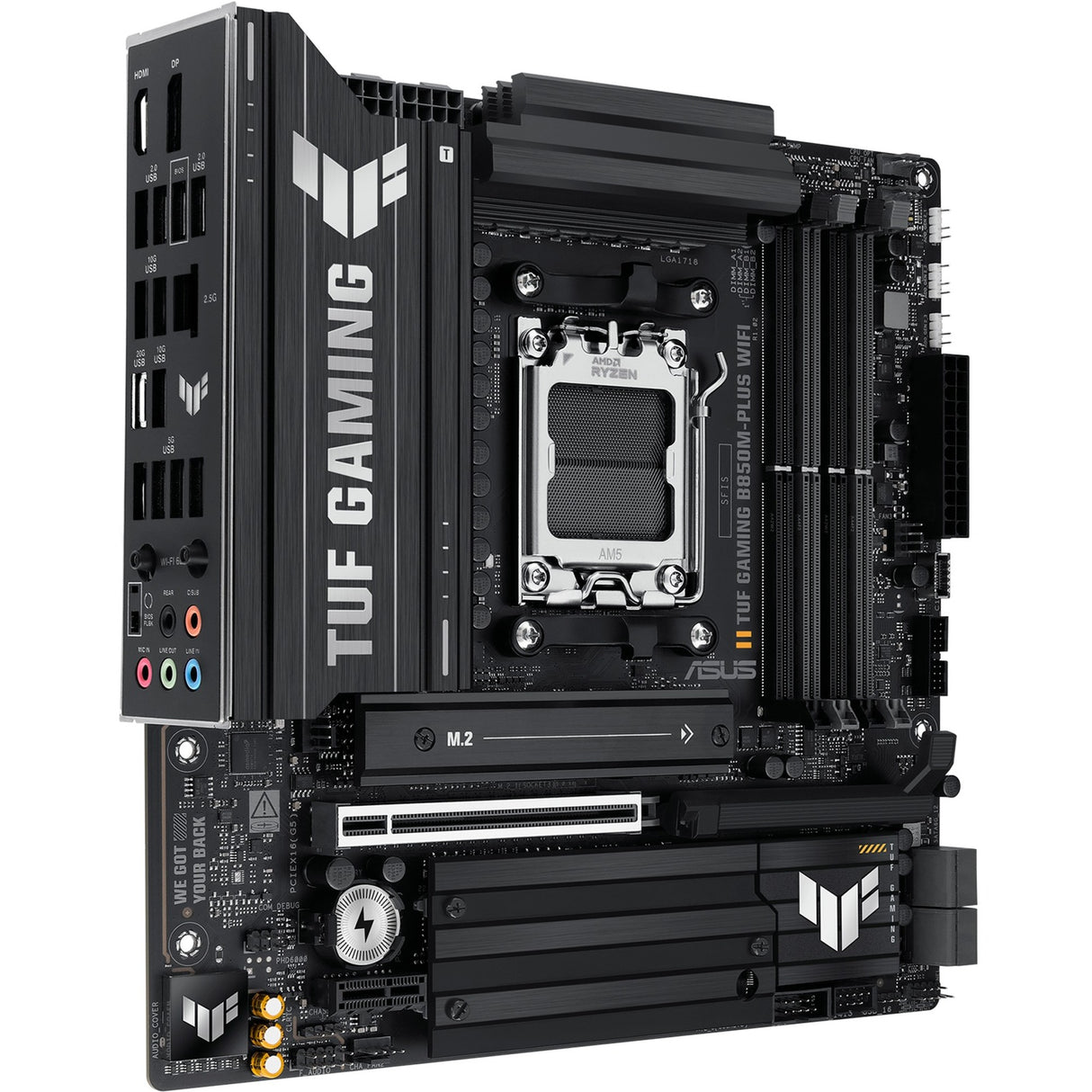 Asus Tuf Gaming B850M-Plus Wi-Fi Sockel AM5 Motherboard (2,5 GB-LAN, Wi-Fi 6e, BT, Sound, µATX)