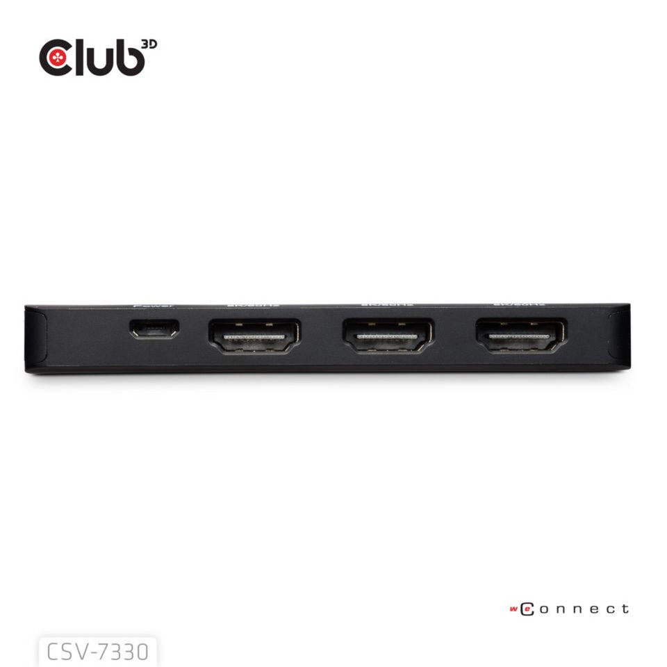 Club 3D Display Port zu Triple HDMI 8K60Hz Hub (Schwarz)