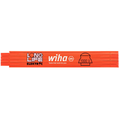 Wiha Elektriker-Gliedermaßstab Longlife 2m Messlatte (Orange)