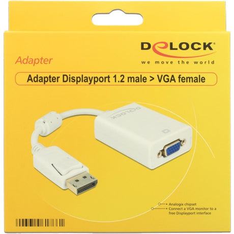 Delock Displayport 1.2 > VGA Adapter (weiß, 0,22 Meter)