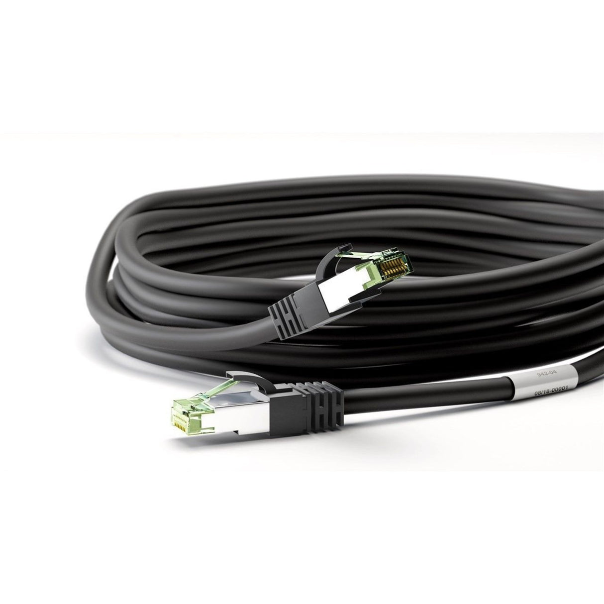 Goobay Netzwerkkabel Kat.8.1 s FTP (schwarz, 0,5 Meter)