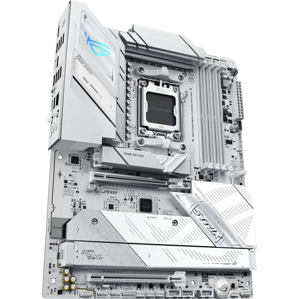 Asus rog strix b850-a gaming wifi7 neo socket am5 moederbord (wit, 5gb-lan, wi-fi 7, bt 5.4, sound, atx)