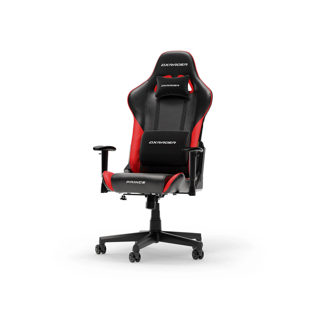 Dxracer Prince L Gaming-Stuhl aus schwarzem, rotem PVC-Leder (schwarz-rot)