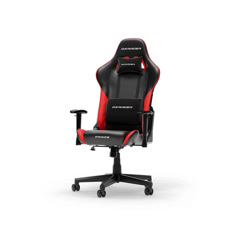 Dxracer Prince L Gaming-Stuhl aus schwarzem, rotem PVC-Leder (schwarz-rot)
