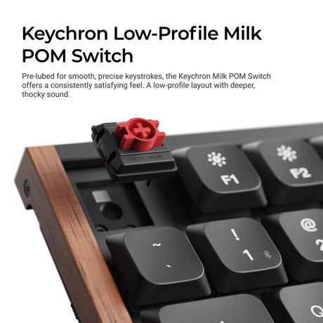 Keychron k5 ultra 8k wireless custom mechanical keyboard (zwart, us lay-out (qwerty), milk pom banana, 100%, rgb leds, lsa double-shot pbt, usb-c | 2.4 ghz | bluetooth 5.2)