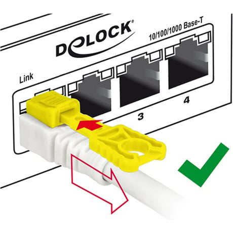 Delock Patchkabel STP, RJ-45 sicher mit Cat.6a (weiß, 85330, 0,5 Meter)