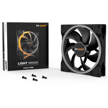 Ruhig sein! Light Wings PWM RGB Gehäuselüfter (schwarz, 140 x 140 x 25 mm)