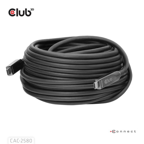 Club 3D USB-C-Kabel mit vollem Funktionsumfang, 15 m (schwarz, 8k60hz 10gbps 60w)