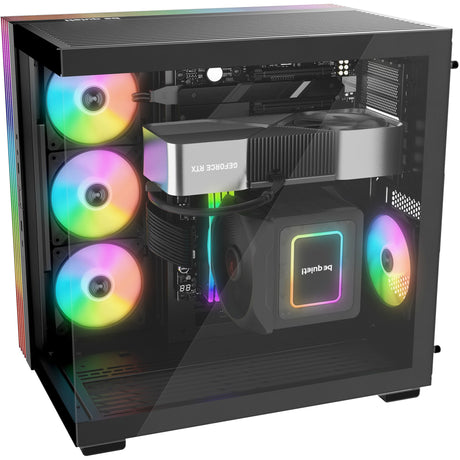 Ruhig sein! Light Base 600 dx Midi-Tower-Gehäuse (schwarz | 2x USB-A | 1x USB-C | RGB | Fenster)