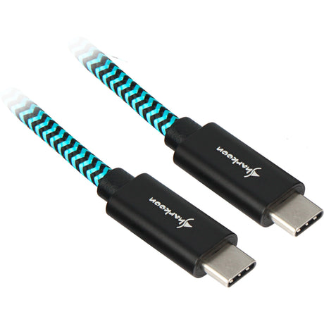 Sharkoon USB 3.2 Kabel, USB-C > USB-C (schwarz hellblau, 0,5 Meter)