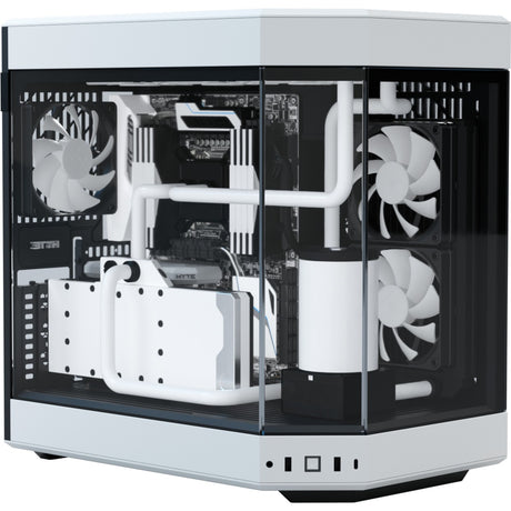 Hyte y60 Midi-Tower-Gehäuse (weiß schwarz | 3x USB-A | gehärtetes Glas)