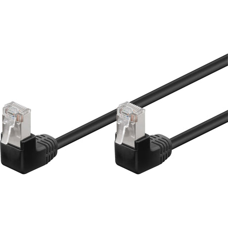 Goobay Patchkabel Cat 5e 2x90° F UTP 3m (schwarz)