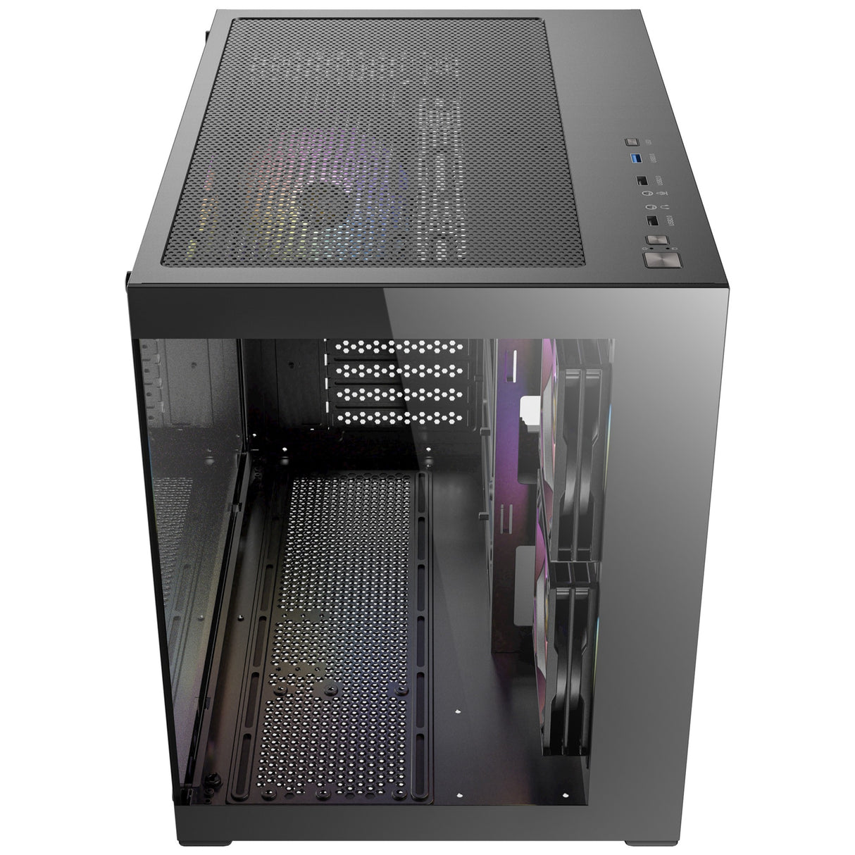 Antec cx600m argb Mini-Tower-Gehäuse (schwarz | 3x USB-A | gehärtetes Glas)