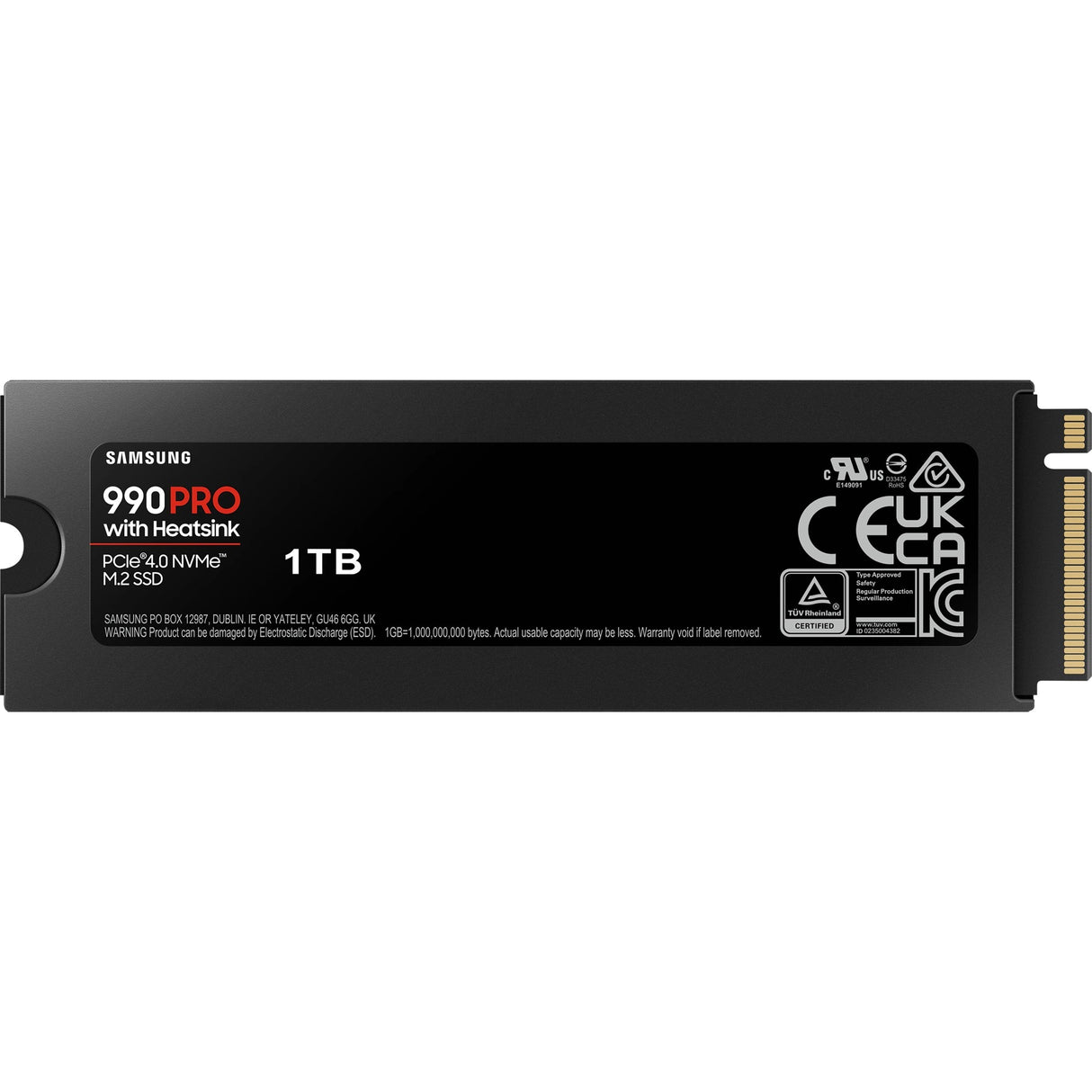 Samsung 990 pro Kühlkörper 1 TB SSD (PCIe 4.0 x4, NVMe 2, M.2 2280, RGB-LEDs)