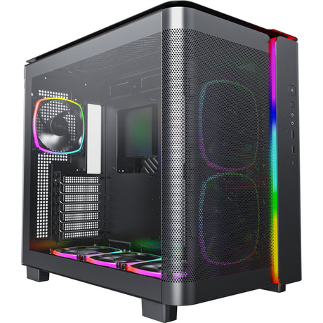 Montech King 95 Pro Midi-Tower-Gehäuse (schwarz | 2x USB-A | 1x USB-C | RGB | gehärtetes Glas)