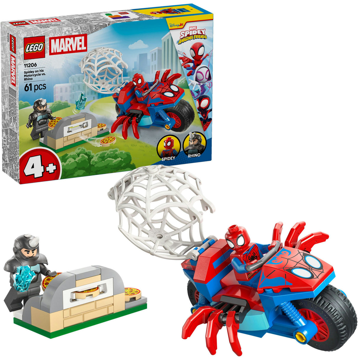Lego Marvel 11206 Spidey auf seinem Motorrad vs. Nashorn