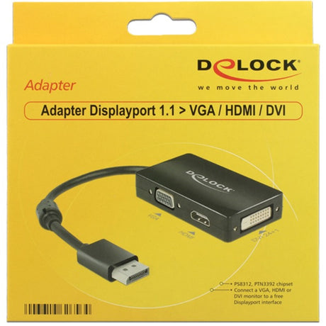 Delock Display Port > VGA HDMI DVI Adapter (schwarz)