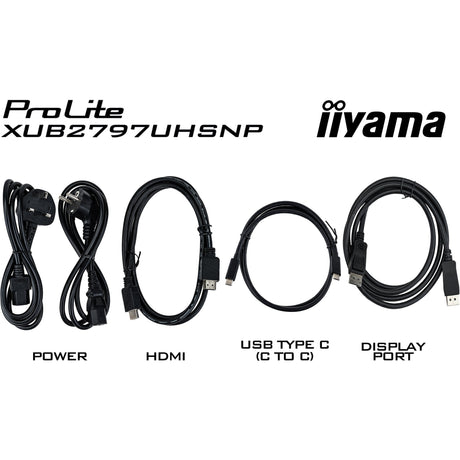 Iiyama Prolite xub2797uhsnp-b1 27 4K-UHD-Monitor (schwarz, HDMI, Display-Port, 4x USB-A, USB-C, RJ-45)