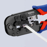 Knipex Crimpzange 97 51 10 sb (blau rot, RJ-11 12 und RJ-45 Stecker)