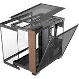 Antec C8 Curve Wood Midi-Tower-Gehäuse (schwarze Holzfarbe | 2x USB-A | 1x USB-C | gehärtetes Glas)