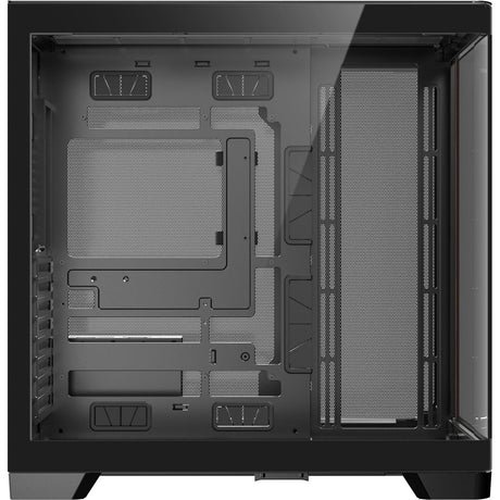 Antec C8 Curve Wood Midi-Tower-Gehäuse (schwarze Holzfarbe | 2x USB-A | 1x USB-C | gehärtetes Glas)
