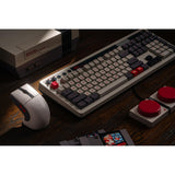 8bitdo retro r8 mouse - n edition (grijs rood, 50 - 26000 dpi, bluetooth usb-c 2.4 ghz)