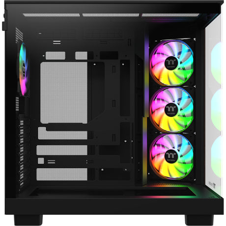 Thermaltake View 380 XL WS ARGB MIDI Tower Gehäuse (schwarze Holzfarbe | 2x USB-A | 1x USB-C | RGB | gehärtetes Glas)