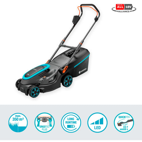 Gardena Powermax 37 36V P4A betriebsbereit - Akku-Rasenmäher - 37 cm - inkl. 2 Batterien